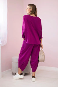 Cotton sweatshirt and pants 6171G / – Plum цвет / color | Lexline Fashion