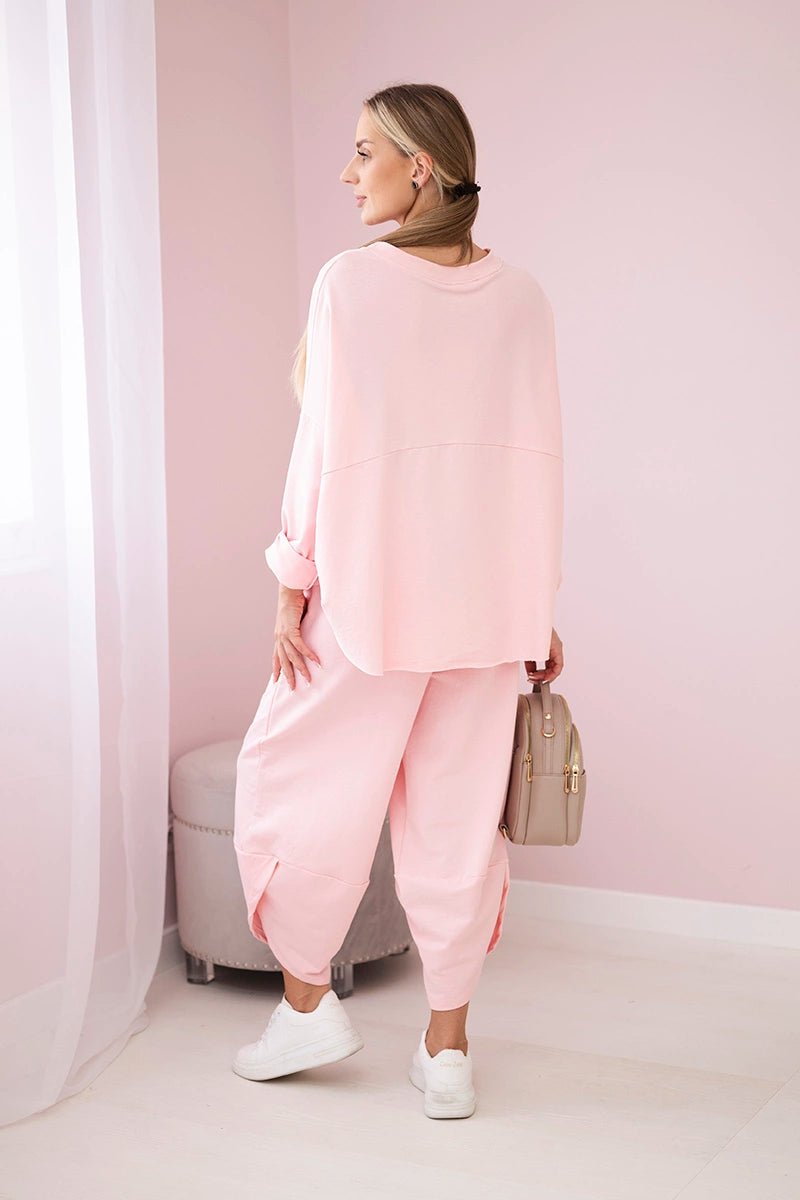 Cotton sweatshirt and pants 6171G / – Powder цвет / color | Lexline Fashion