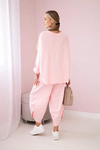 Cotton sweatshirt and pants 6171G / – Powder цвет / color | Lexline Fashion