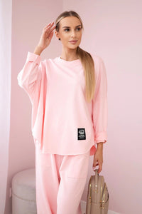Cotton sweatshirt and pants 6171G / – Powder цвет / color | Lexline Fashion