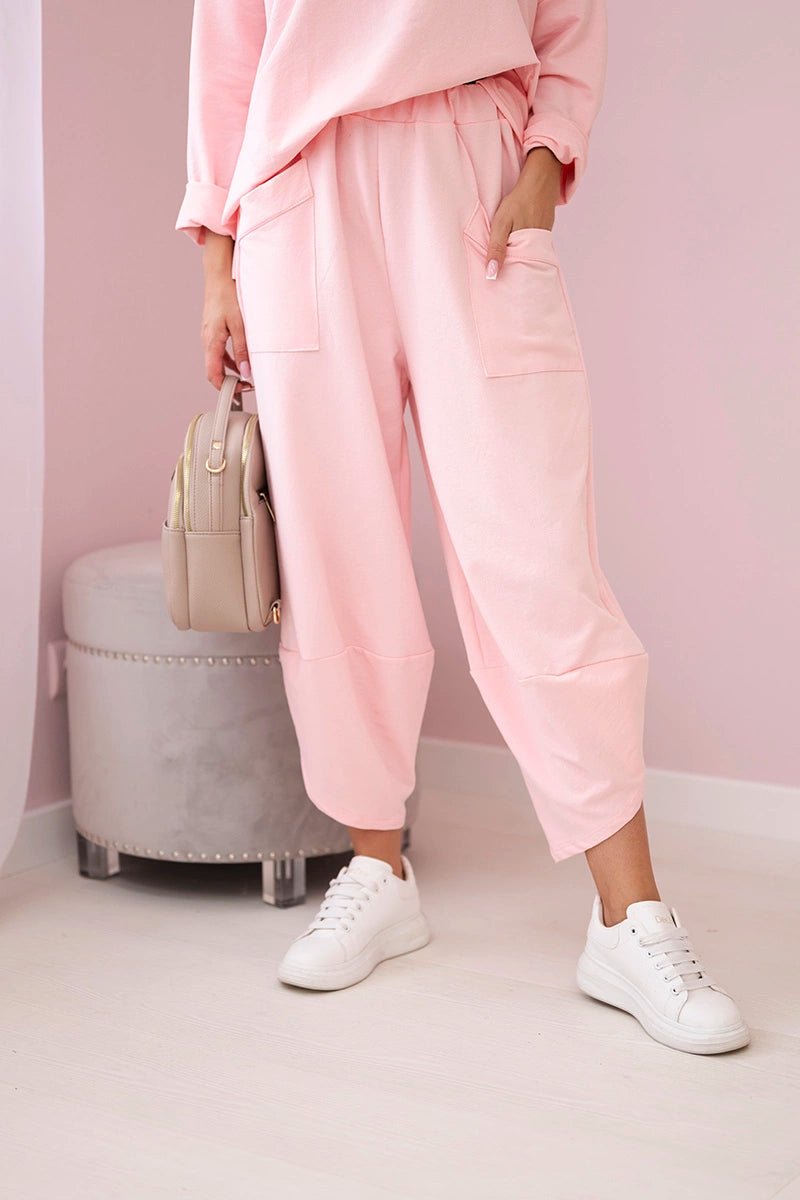Cotton sweatshirt and pants 6171G / – Powder цвет / color | Lexline Fashion