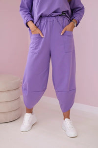 Cotton sweatshirt and pants 6171G / – Purple цвет / color | Lexline Fashion