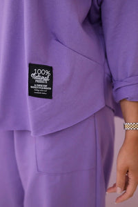 Cotton sweatshirt and pants 6171G / – Purple цвет / color | Lexline Fashion