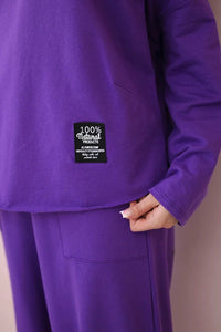 Cotton sweatshirt and pants 6171G / – Purple || Dark цвет / color | Lexline Fashion