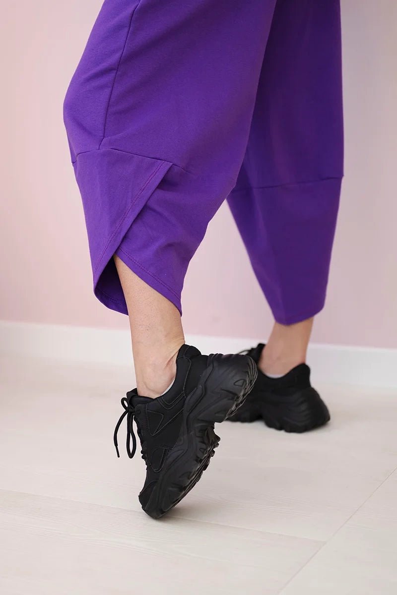 Cotton sweatshirt and pants 6171G / – Purple || Dark цвет / color | Lexline Fashion