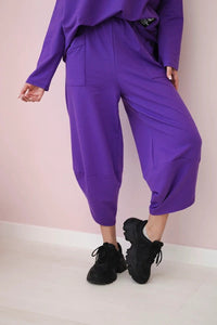 Cotton sweatshirt and pants 6171G / – Purple || Dark цвет / color | Lexline Fashion