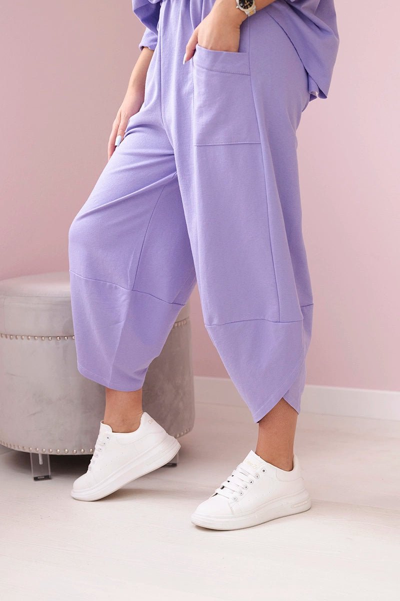 Cotton sweatshirt and pants 6171G / – Purple || Light цвет / color | Lexline Fashion