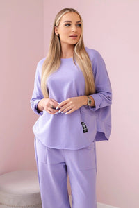 Cotton sweatshirt and pants 6171G / – Purple || Light цвет / color | Lexline Fashion