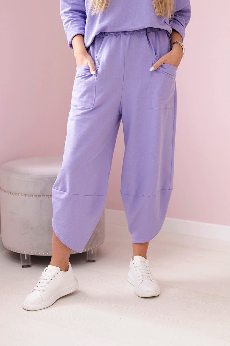 Cotton sweatshirt and pants 6171G / – Purple || Light цвет / color | Lexline Fashion