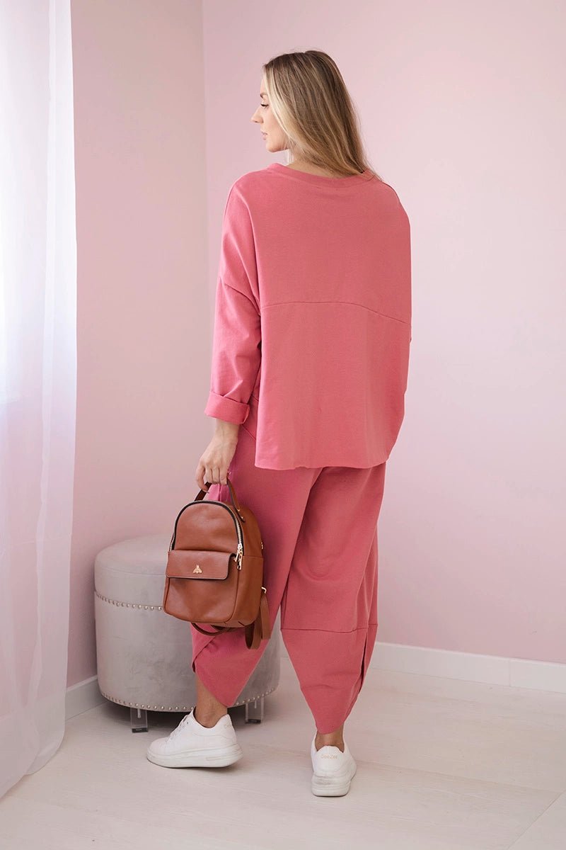 Cotton sweatshirt and pants 6171G / – Raspberry цвет / color | Lexline Fashion