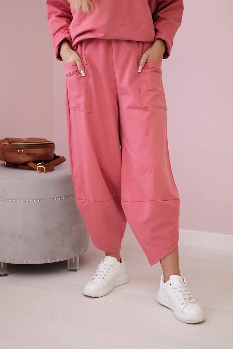 Cotton sweatshirt and pants 6171G / – Raspberry цвет / color | Lexline Fashion