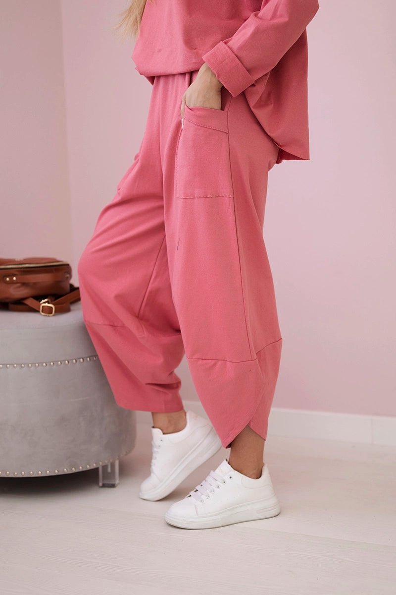 Cotton sweatshirt and pants 6171G / – Raspberry цвет / color | Lexline Fashion