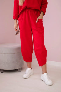 Cotton sweatshirt and pants 6171G / – Red цвет / color | Lexline Fashion