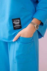 Cotton sweatshirt and pants 6171G / – Turquoise цвет / color | Lexline Fashion