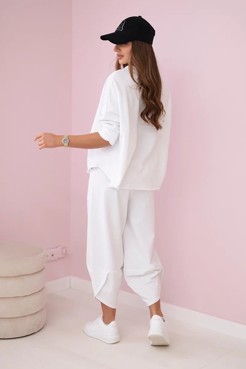 Cotton sweatshirt and pants 6171G / – White цвет / color | Lexline Fashion