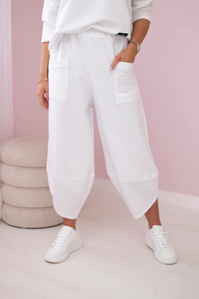 Cotton sweatshirt and pants 6171G / – White цвет / color | Lexline Fashion