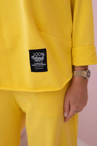 Cotton sweatshirt and pants 6171G / – Yellow цвет / color | Lexline Fashion