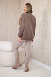 Cotton sweatshirt + leggings 9594 / – Brown цвет / color | Lexline Fashion