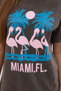 Cotton T-shirt Miami 01 - 2522 / – Brown цвет / color | Lexline Fashion