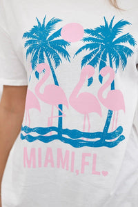 Cotton T-shirt Miami 01 - 2522 / – White цвет / color | Lexline Fashion