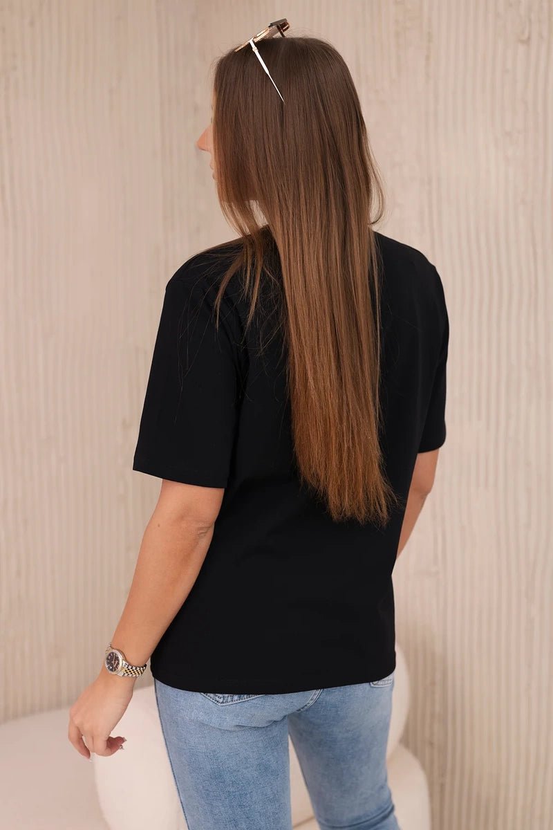Cotton T-shirt No Bad Days 9811 / – Black цвет / color | Lexline Fashion