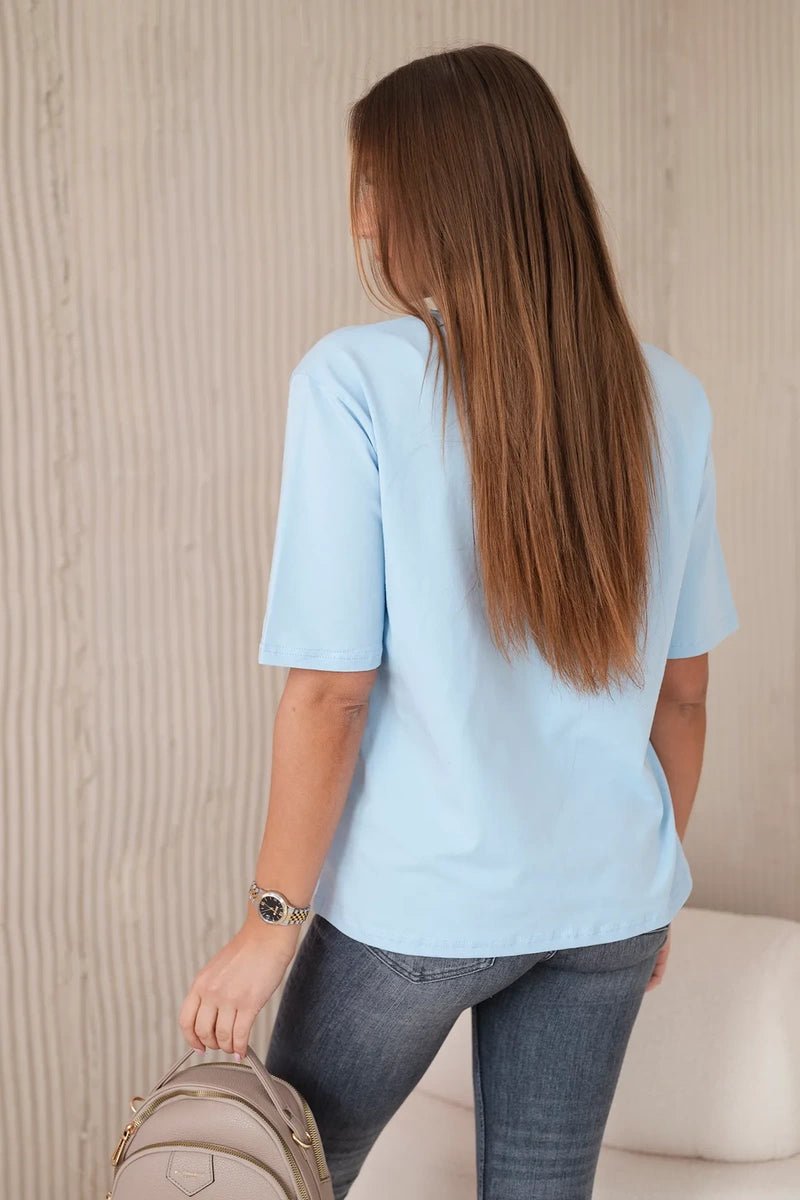 Cotton T-shirt No Bad Days 9811 / – Blue цвет / color | Lexline Fashion