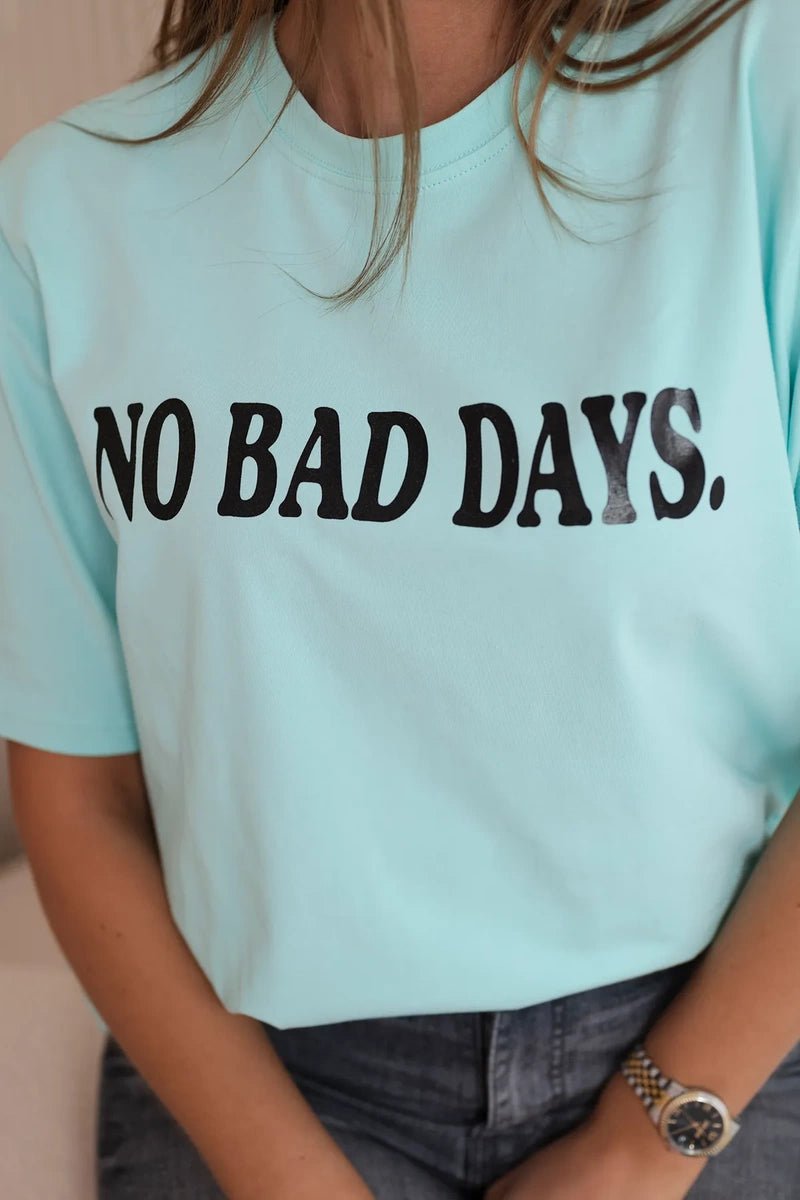 Cotton T-shirt No Bad Days 9811 / – Mint цвет / color | Lexline Fashion