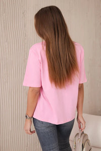 Cotton T-shirt No Bad Days 9811 / – Pink || Light цвет / color | Lexline Fashion