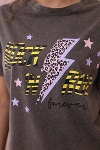 Cotton T-shirt Rock n roll 01 - 588 / – Brown цвет / color | Lexline Fashion
