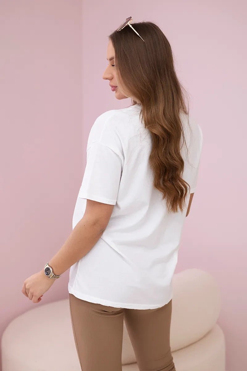 Cotton T-shirt Rock n roll 01 - 588 / – White цвет / color | Lexline Fashion