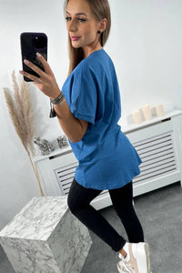 Cotton T-shirt with a pocket 7110 / – Jeans цвет / color | Lexline Fashion