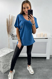 Cotton T-shirt with a pocket 7110 / – Jeans цвет / color | Lexline Fashion