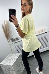 Cotton T-shirt with a pocket 7110 / – Yellow цвет / color | Lexline Fashion