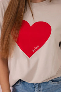 Cotton T-shirt with print 9810 / – Beige цвет / color | Lexline Fashion
