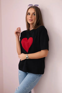 Cotton T-shirt with print 9810 / – Black цвет / color | Lexline Fashion