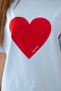 Cotton T-shirt with print 9810 / – Blue цвет / color | Lexline Fashion