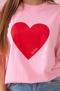 Cotton T-shirt with print 9810 / – Light || Pink цвет / color | Lexline Fashion