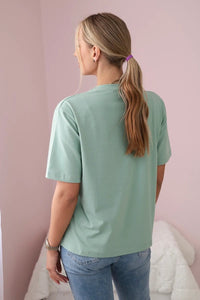 Cotton T-shirt with print 9814 / – Dark || Mint цвет / color | Lexline Fashion