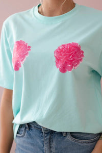 Cotton T-shirt with print 9814 / – Light || Mint цвет / color | Lexline Fashion