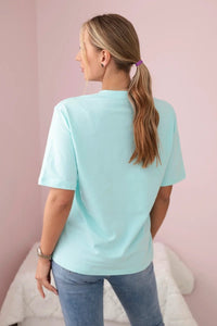 Cotton T-shirt with print 9814 / – Light || Mint цвет / color | Lexline Fashion