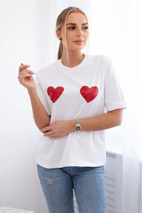 Cotton T-shirt with print 9815 / – White цвет / color | Lexline Fashion