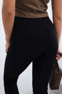 Cotton trousers with back pockets 488 / – Black цвет / color | Lexline Fashion