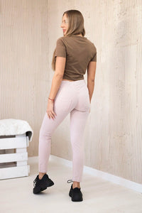 Cotton trousers with back pockets 488 / – Dark || Powder цвет / color | Lexline Fashion