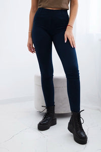 Cotton trousers with back pockets 488 / – Navy blue цвет / color | Lexline Fashion