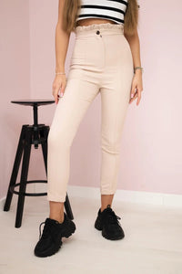 Creased trousers 9371 / – Beige цвет / color | Lexline Fashion