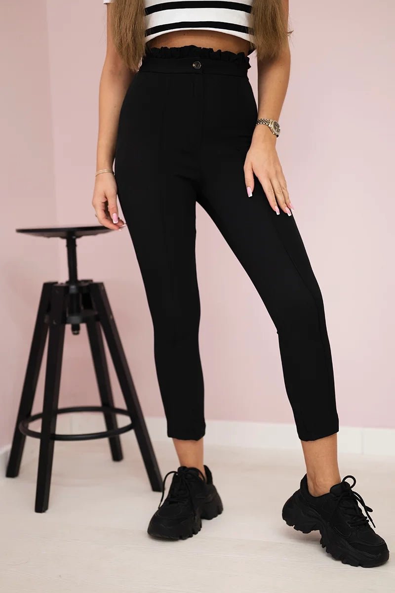 Creased trousers 9371 / – Black цвет / color | Lexline Fashion