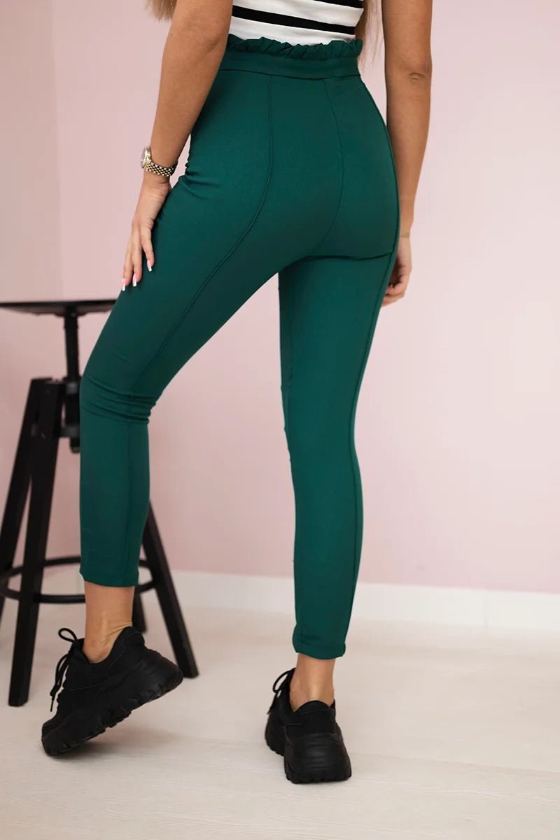 Creased trousers 9371 / – Dark || green цвет / color | Lexline Fashion