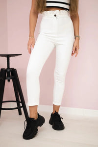Creased trousers 9371 / – Ecru цвет / color | Lexline Fashion