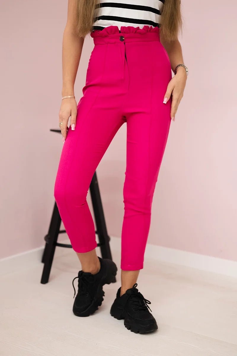 Creased trousers 9371 / – Fuchsia цвет / color | Lexline Fashion