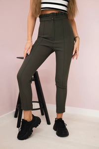Creased trousers 9371 / – Khaki цвет / color | Lexline Fashion